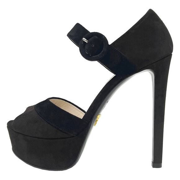 PRADA Brown & Black Suede Platform Mary Jane Pumps – Size 36.5 - Picture 1 of 10